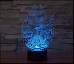 Creative 3d Light Led Bulb Star Wars Millennium Falcon Lamp Size 24 3 X 14 7 X 8 7 Cm Are Batteries Requi Star Wars Room Star Wars Bedroom Star Wars Boys Room