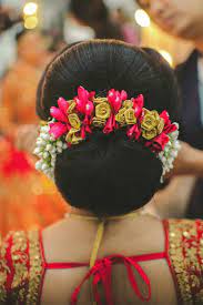 Pin By Ravularohini On Hair Styling Bridal Bun Indian Bride Hairstyle Bridal Hair Buns