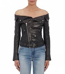 Meet Fall S Answer To The Off The Shoulder Top Jackets Fashion Moto Jacket Outfit