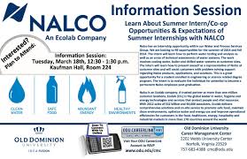 Nalco Is An Ecolab Company With Internships And Coop Opportunities For The Summer Learn More Tomorrow Afternoon Oducmc Summer Internship Internship Learning