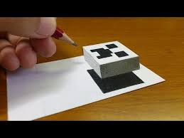 Very Easy How To Draw 3d Floating Creeper Minecraft 3d Trick Art On Paper Step By Step Youtube Minecraft Drawings 3d Drawings Drawing Tutorial Easy