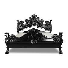Black King Arthur King Size Bed Rococo Furniture Gothic Home Decor Ornate Bed