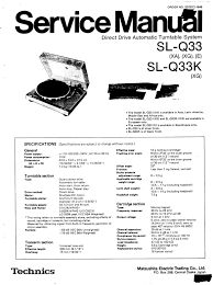 Technics Sl Q33 Turntable Service Manual Pdf Format Suitable For All Windows Linux Download Turntable Manual Technical