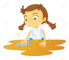 La Nina Limpia Una Mancha En La Mesa Con Un Pano Cartoon Kids Kids Cleaning Cartoon