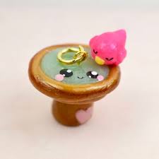 Birdbath Kawaii Charm Polymer Clay Handmade Jewelry By Sweet Clay Creations Avec Images Pate Fimo Modele Fimo Kawaii