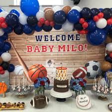 Although you can play traditional baby shower games at a sports themed baby shower, i would suggest playing more sports related games instead. Air Lollipops Sports Theme Baby Shower Facebook