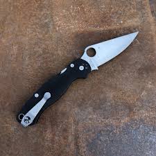Spyderco Para 2 Black G10 Scales Satin S45V Blade (C81GP2) Deep Carry  Titanium Clip