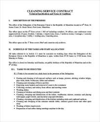 7 Sample Cleaning Contract Agreements Cleaning Contracts Commercial Cleaning Contract Template
