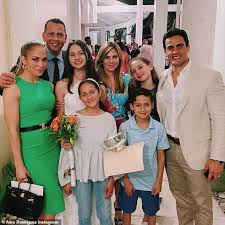 Emme and max are 12 years old. Alex Rodriguez Poses With Jennifer Lopez And Ex Wife Cynthia Scurtis Daily Mail Online