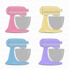 Stand Mixer Kitchen Clip Art Baking Clipart Colorful Cooking Digital Scrapbooking Instant Down Baking Mixer Clip Art Scrapbook Materials