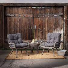 At the end of the year, be sure to protect your new outdoor dining chairs with weatherproof outdoor furniture covers. Weather Resistant Wicker Resin Patio Furniture Set With 2 Chairs Cushions And Side Table Fastfurnishings Com