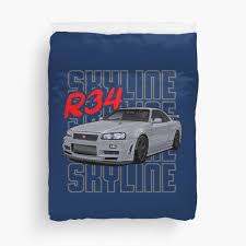 There is another design named not tonight pizza boy in reference to the street racing scene in the fast and the furious. Bettbezuge Nissan Skyline Gtr R34 Redbubble