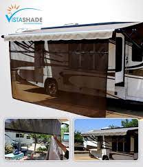 Vista Shade For Electric Rv Awnings Are The Only Rv Awning Shades Made Specifically For 12v Rv Awning Enclosed Trailer Camper Remodeled Campers Electric Awning