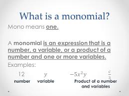 Monomial Definition Math Definitions Expressions