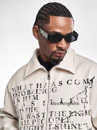 Utility skate hiphop faded pattern graphic work jacket