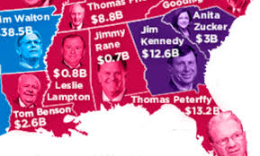 This map shows the richest person in every state
