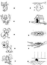 Farm Animal Coloring Pages Link Each Animal With Its House Preschool Science Activities Preschool Activities Animals And Their Homes