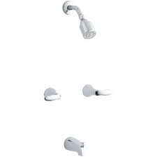Kohler Coralais Polished Chrome 2 Handle Bathtub And Shower Faucet Trim Kit With Single Function Showerhead Faucet