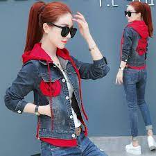 Jaket pria pull & bear jaket wanita levi's h&m uniqlo zara gap balenciaga cardinal greenlight 3second. Jaket Jeans Jaket Denim Wanita Musim Bunga Lengan Panjang Dan Musim Luruh 2020 Bahagian Pendek Baru Bertudung Palsu Pakaian Luar Dua Musim Semi Jaket Kasual Pasang Shopee Malaysia