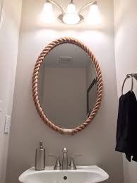 Rope Mirror Frame In 2020 Rope Mirror Frame Rope Mirror Oval Mirror Bathroom