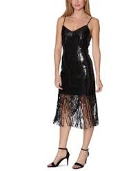 Laundry By Shelli Segal Sequin Fringe Cocktail Dress In Black Modesens Cocktail Dress For Teens Pink Dress Casual Cocktail Evening Dresses