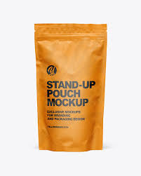 Paper Stand Up Pouch Mockup Yellow Author