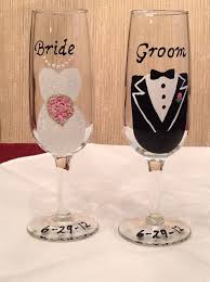 Inside wine glasses are colored sand and real seashells. Bride Groom Glasses For My Son Daughter In Law Wedding Glassware Wine Glass Candle Holder Wine Glass Candle