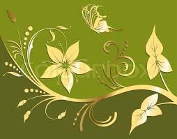 Gold Flower Background With Wave Stock Vector Colourbox