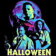 American Classics Halloween Movie Neon Moon Michael Myers Adult Short  Sleeve Graphic T-Shirt