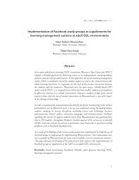 Wawasan open university (wou) was established in 2006 with a unique and socially responsible objecti. Pdf Implementation Of Facebook Study Groups As Supplements For Learning Management Systems In Adult Odl Environments