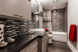Décoration salle de bain rouge et gris. Salle De Bain Moderne En Gris Armodec Salle De Bain Laval