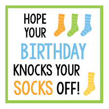 With this meaning, knock your socks off could mean to hit someone so hard their socks would come off. Easy Father S Day Gifts Knock Your Socks Off Fun Squared Easy Father S Day Gifts Birthday Gift Tags Printable Free Printable Birthday Tags