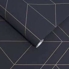 Black And Gold Kitchen Wallpaper Balance Navy Gold Wallpaper Gold Wallpaper Blue Wallpapers Shop Wallpaper