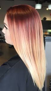 Red To Blond Balayage Ombre Hair Blonde Blonde Hair Color Red Blonde Hair