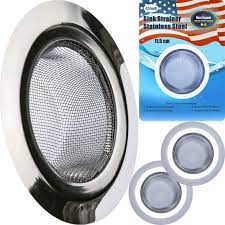 The strainer effectively traps debris, the silicone underside will not scratch the sink and inverts for simple emptying. Sink Strainer Stainless Steel Kitchen Sink Strainers Suitable For 3 Inch 3 1 2 Inch Stainless Steel Sink Strainer Home Kitchen Bathroom Amazon De Home Kitchen