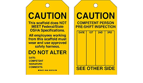 This safety harness also works in a way that it can deploy an impact indicator tag just in case it deals with a fall. Brady 86502 7 Height X 4 Width Reusable Dura Tag B 837 Black On Yellow Scaffolding Tags 10 Tags Industrial Lockout Tagout Tags Amazon Com Industrial Scientific
