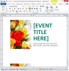 This event poster template will get people into the spirit of fall with its warm color scheme and classic fall imagery. Free Event Postcard Template For Word