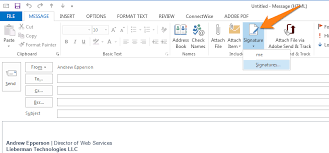 Click signature from the top panel, next to attach item. How Do I Change My Email Signature In Outlook 2013