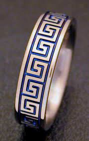 Greek Key Rings 2 Titanium Gold Platinum Greek Key Rings Rings For Men Key Jewelry Greek Jewelry