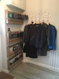 Can remove a shelf to fit under cabinet. Shoe Rack Wall Mounted Rustic Wooden Etsy In 2021 Wall Mounted Shoe Rack Wall Shoe Rack Wooden Shoe Racks