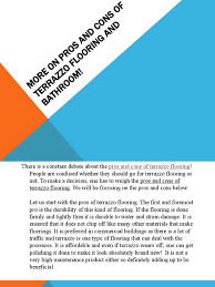 You could even try your luck at making your own if you're diy savvy. More On Pros And Cons Of Terrazzo Flooring And Bathroom Flooring Nature