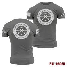 mens grunt style t shirt grey white