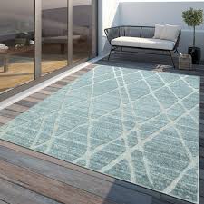 Wer sitzt nicht gerne an einem lauen mögen sie geradliniges, cleanes design und haben moderne teppiche in ihren innenräumen? Wohnraum Teppiche Moderner Outdoor Teppich Wetterfest Innen Aussenbereich Geometrisch Blau Teppich Galerie Mobel Wohnen Wohnraum Teppiche Teppichboden