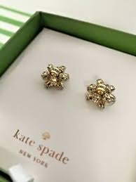 bourgeois bow earrings gold w box hot