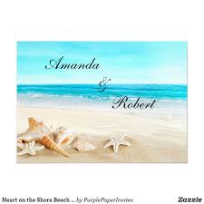 Heart On The Shore Beach Wedding Invitation Zazzle Com Beach Invitations Beach Theme Wedding Invitations Beach Wedding Invitations