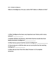 It is generated by an easy and simple approach to ease. 8 Intelligences Are You A Jack Of All Trades Or A Master At One Worksheet