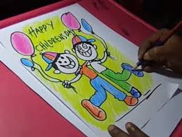 On the first day of summer, the attention to protecting the interests of children is drawn all across the world, and new. How To Draw Children S Day Greeting Drawing For Kids Step By Step Video Dailymotion