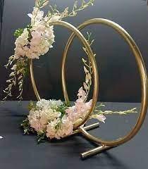 20 Gold Round Circle Ring Moon Hoop Wreath Table Wedding Centerpiece Wedding Centerpieces Diy Wedding Decorations Wedding Centerpieces Diy
