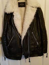 River Island Black Faux Leather Fur Trim Biker Style Jacket Coat Uk Size 8 Fashion Clothing Shoes Accessorie Jackets Faux Leather Biker Jacket Biker Style
