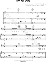 Piano accompaniment in f major. Destiny S Child Say My Name Sheet Music In C Minor Transposable Download Print Sku Mn0045466
